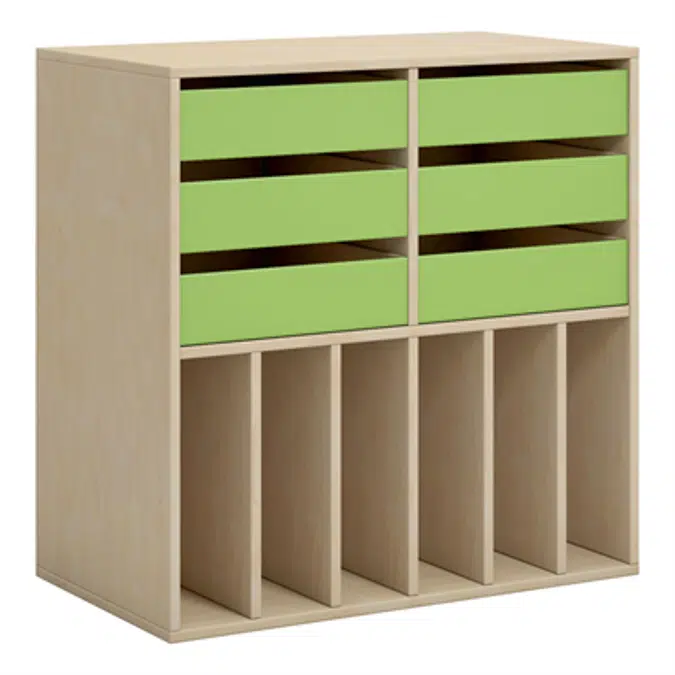 Norden student locker 6 drawer B80xD45xH80 birch