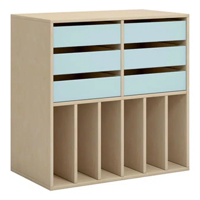 Norden student locker 6 drawer B80xD45xH80 birch