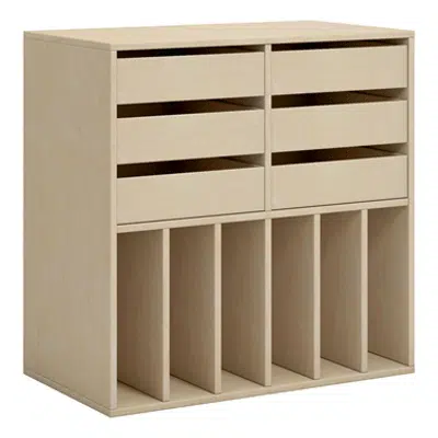 Norden student locker 6 drawer B80xD45xH80 birch