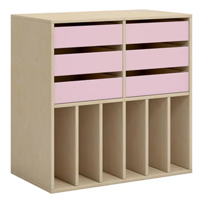 Norden student locker 6 drawer B80xD45xH80 birch