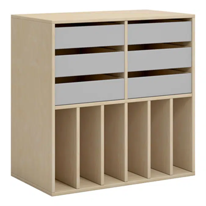Norden student locker 6 drawer B80xD45xH80 birch