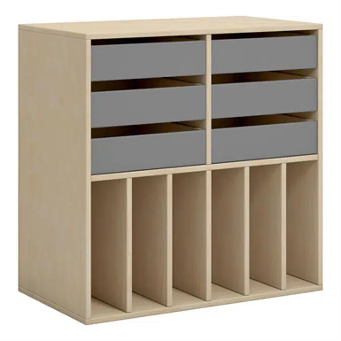 Norden student locker 6 drawer B80xD45xH80 birch