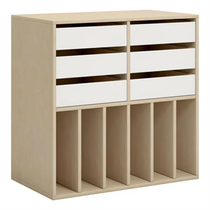 Norden student locker 6 drawer B80xD45xH80 birch