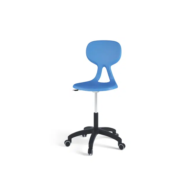 Stol Poly gas medium sh 50-70 cm med hjul