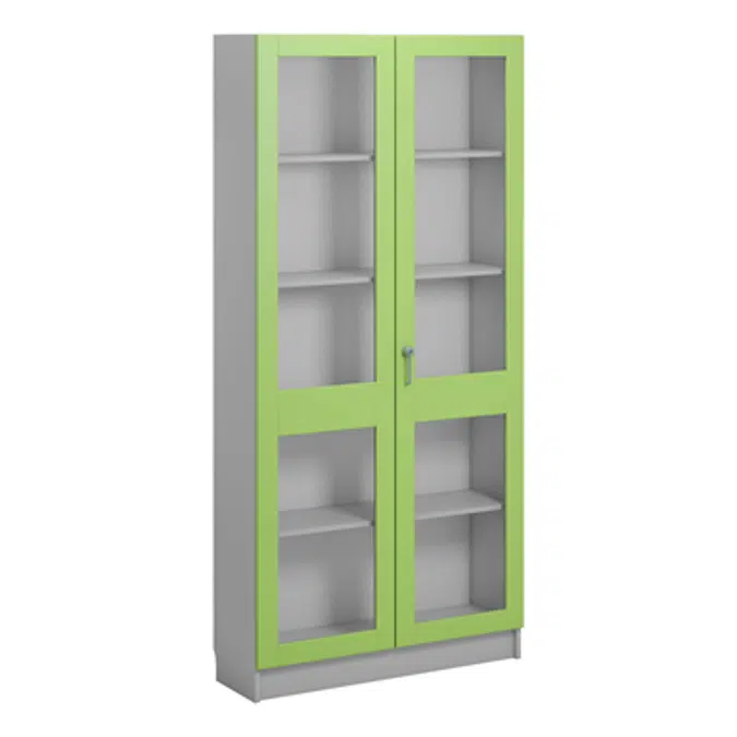 Norden material cabinet 2 solida glas B100xD32xH210 grey