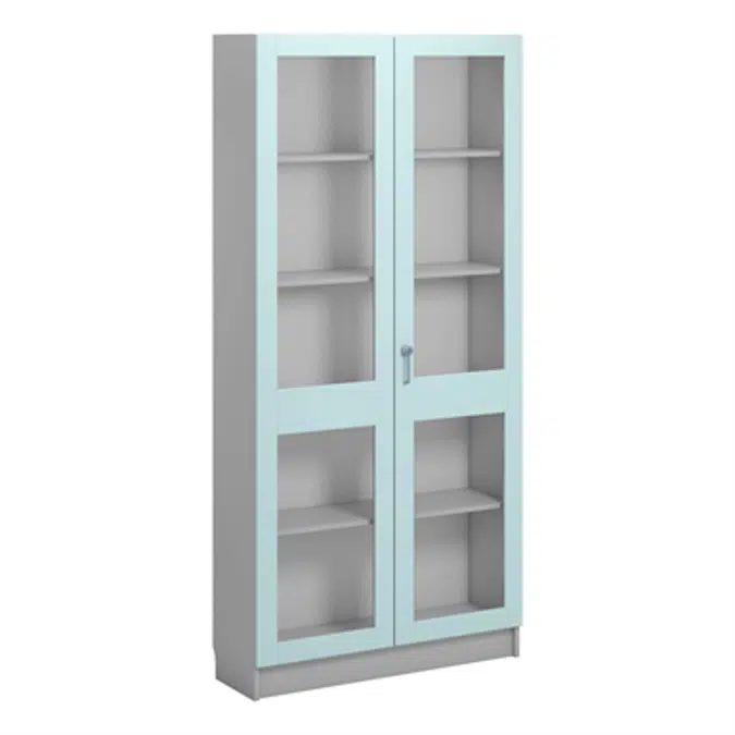 Norden material cabinet 2 solida glas B100xD32xH210 grey