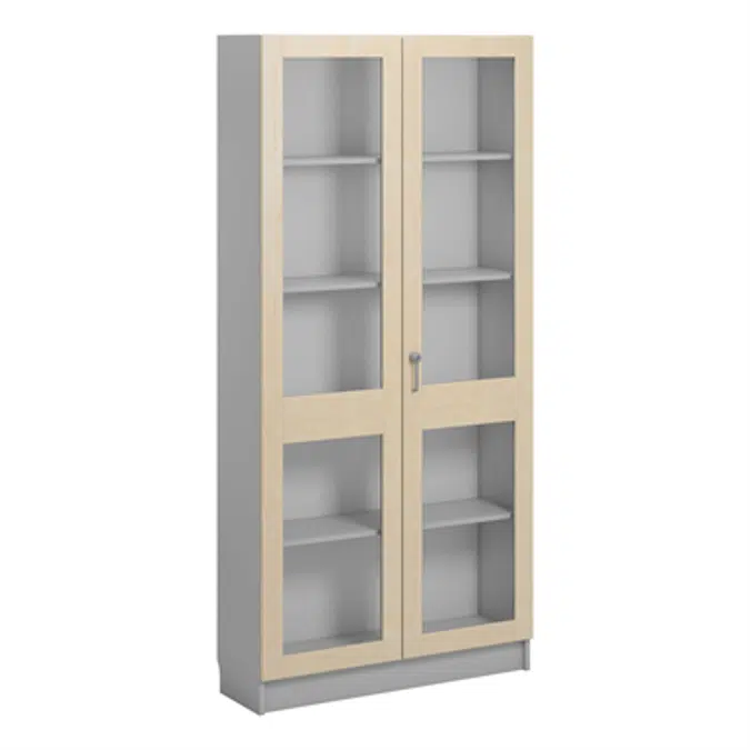 Norden material cabinet 2 solida glas B100xD32xH210 grey