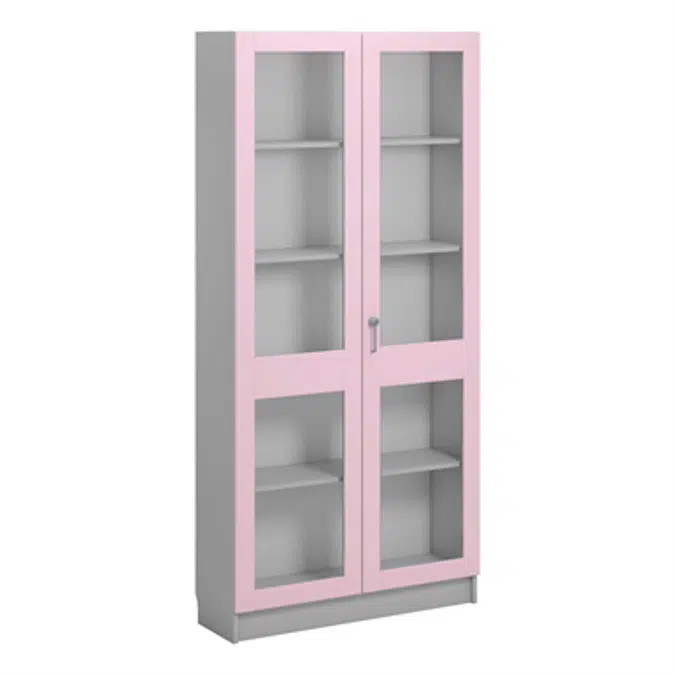 Norden material cabinet 2 solida glas B100xD32xH210 grey