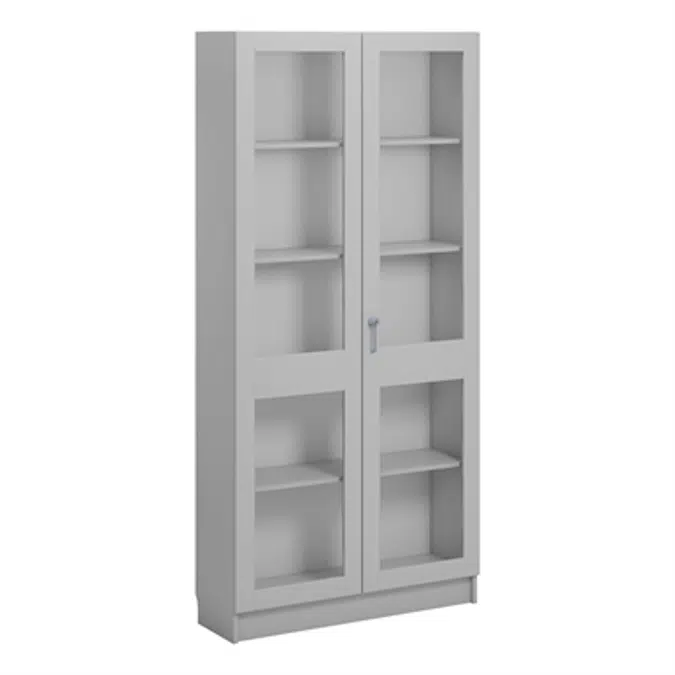 Norden material cabinet 2 solida glas B100xD32xH210 grey