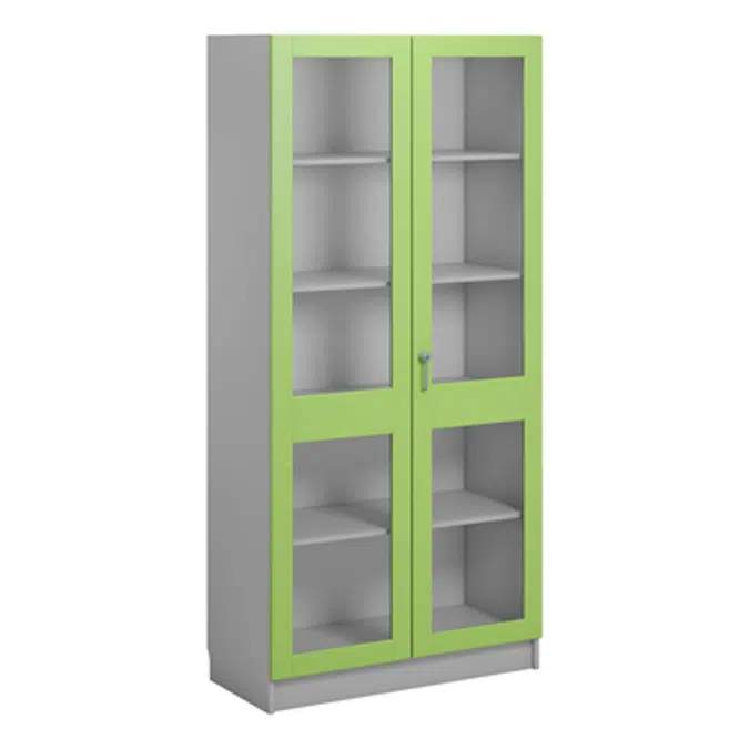 Norden material cabinet 2 solida glas B100xD47xH210 grey