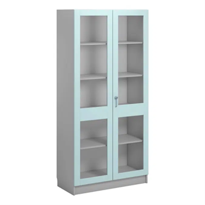Norden material cabinet 2 solida glas B100xD47xH210 grey