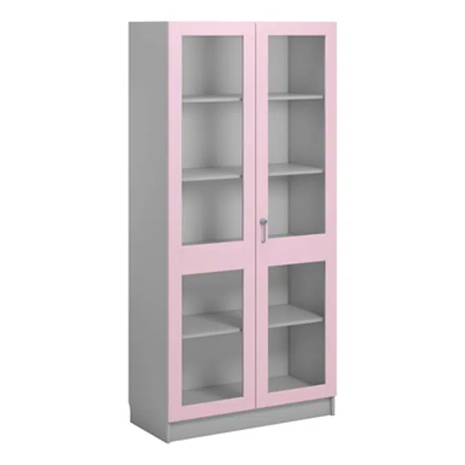 Norden material cabinet 2 solida glas B100xD47xH210 grey