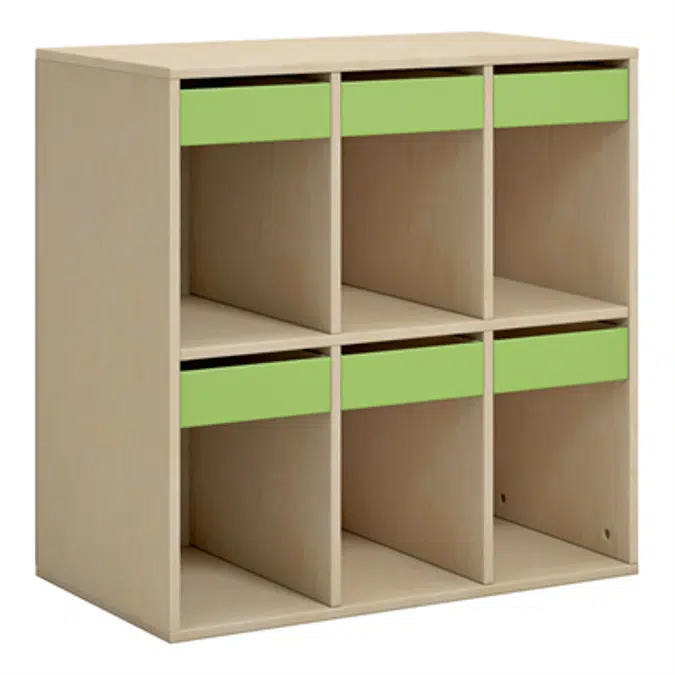 Norden student locker 6 tray/6 drawer B80xD45xH80 birch