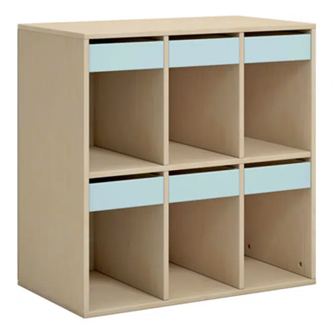 Norden student locker 6 tray/6 drawer B80xD45xH80 birch