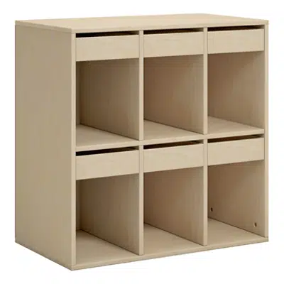 Norden student locker 6 tray/6 drawer B80xD45xH80 birch