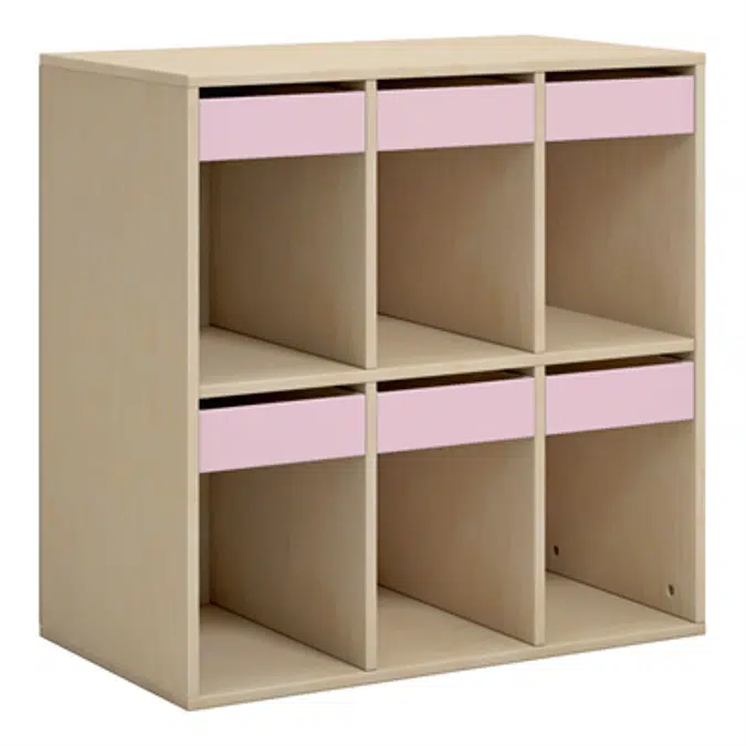 Norden student locker 6 tray/6 drawer B80xD45xH80 birch