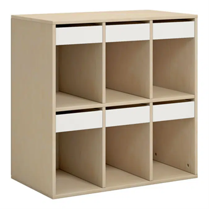 Norden student locker 6 tray/6 drawer B80xD45xH80 birch