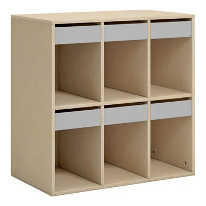 Norden student locker 6 tray/6 drawer B80xD45xH80 birch