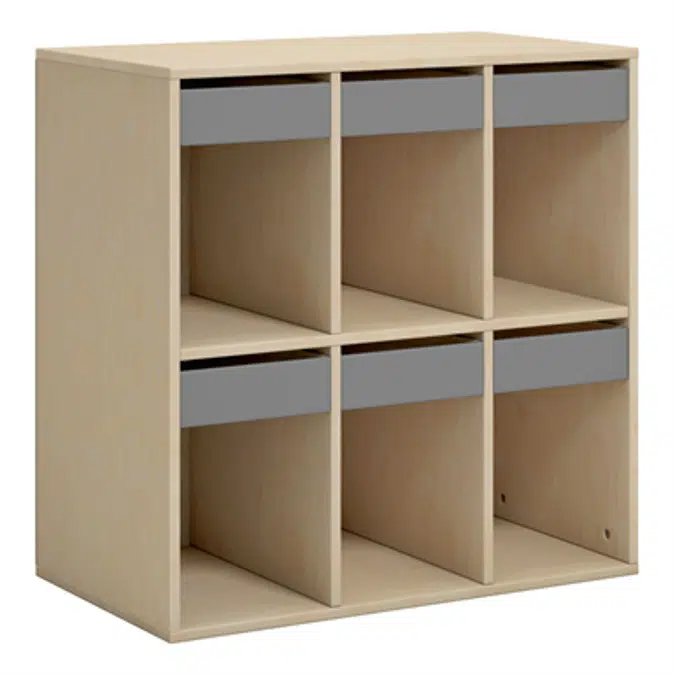 Norden student locker 6 tray/6 drawer B80xD45xH80 birch