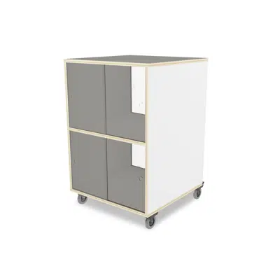 kép a termékről - Fixa display dubbel 2:2 på hjul med skjutdörrar & whiteboard D58