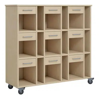 Norden pupil trolley 9 trays B120xD40xH117 birch 이미지