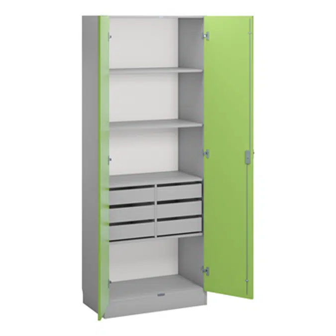 Norden material cabinet 6 drawer B80xD47xH210 grey