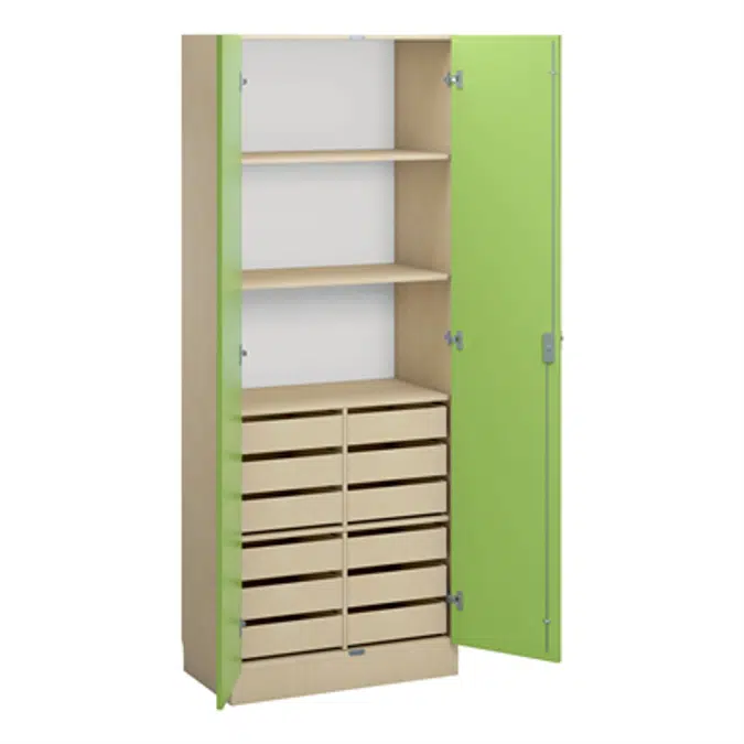 Norden material cabinet 12 drawer B80xD47xH210 birch