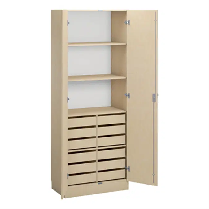 Norden material cabinet 12 drawer B80xD47xH210 birch