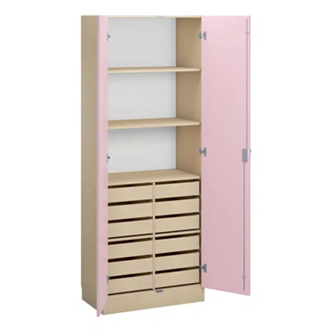 Norden material cabinet 12 drawer B80xD47xH210 birch