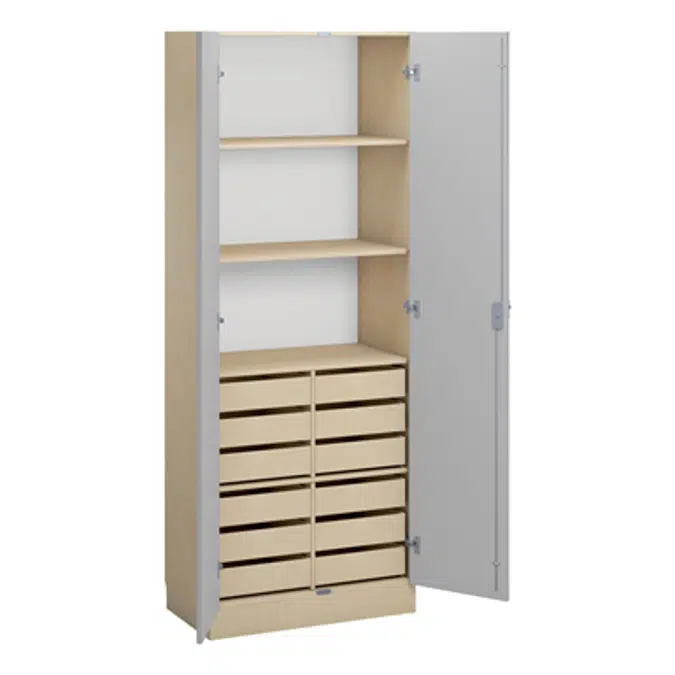 Norden material cabinet 12 drawer B80xD47xH210 birch