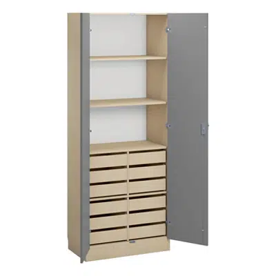 Norden material cabinet 12 drawer B80xD47xH210 birch