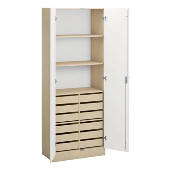 Norden material cabinet 12 drawer B80xD47xH210 birch