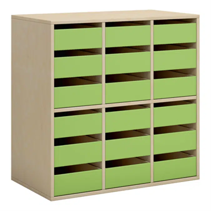 Norden student locker 18 drawer B80xD45xH80 birch