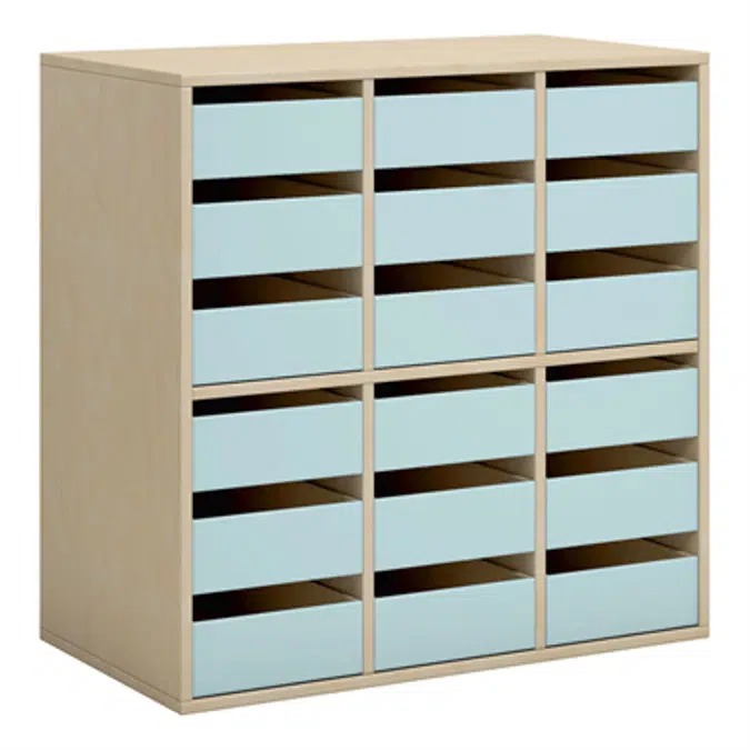 Norden student locker 18 drawer B80xD45xH80 birch