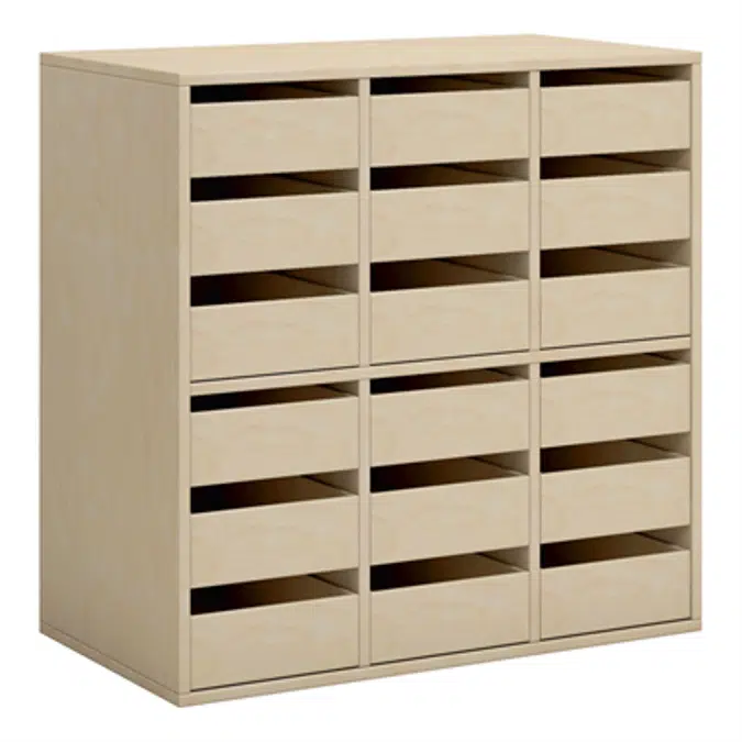 Norden student locker 18 drawer B80xD45xH80 birch