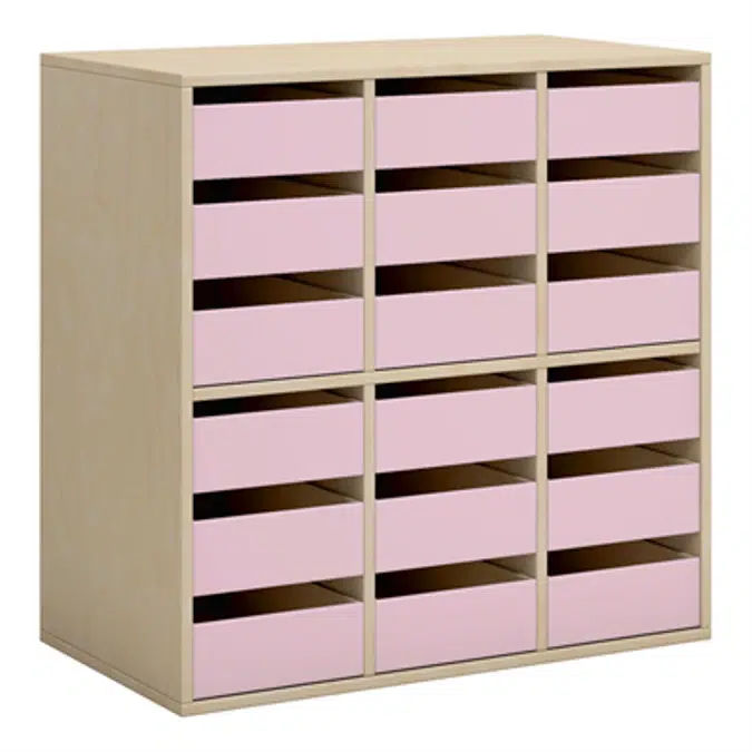 Norden student locker 18 drawer B80xD45xH80 birch