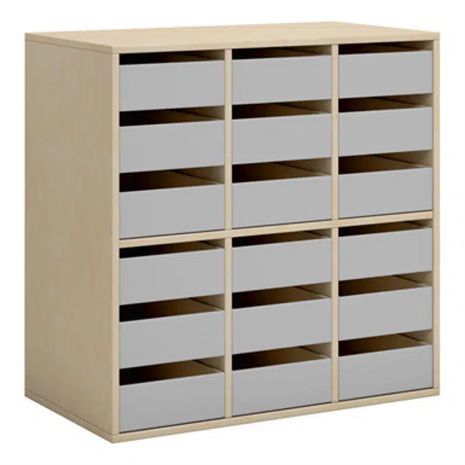 Norden student locker 18 drawer B80xD45xH80 birch