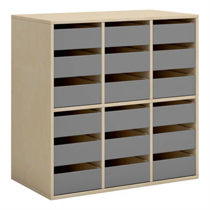Norden student locker 18 drawer B80xD45xH80 birch