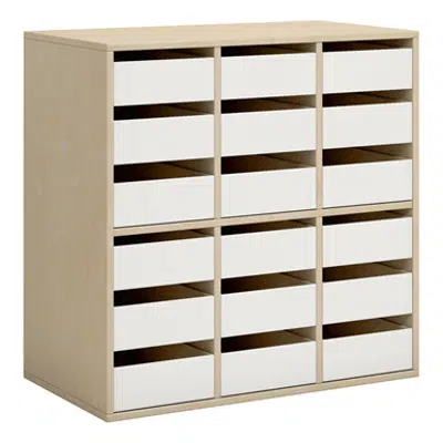 Norden student locker 18 drawer B80xD45xH80 birch