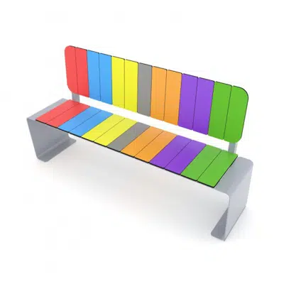 画像 PARK Bench with backrest Rainbow