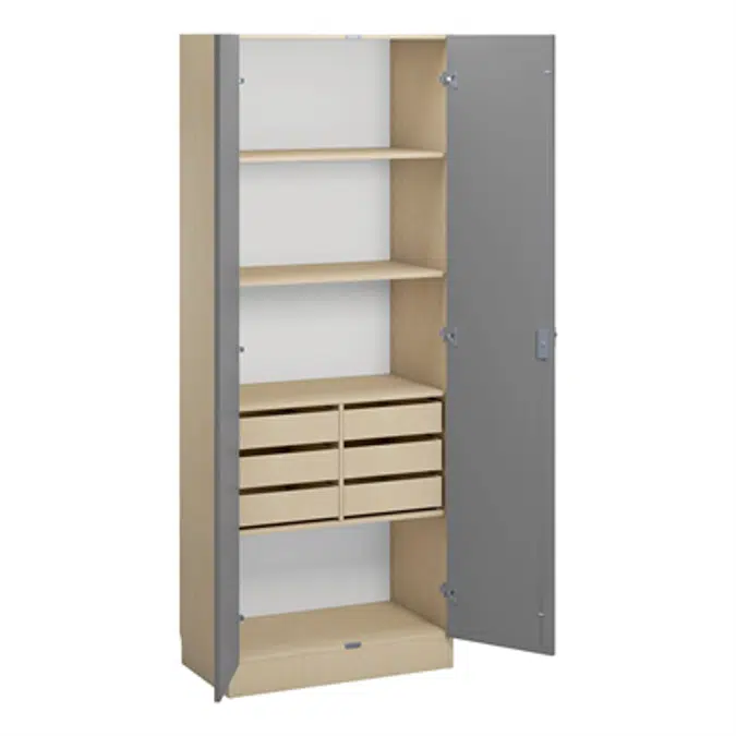 Norden material cabinet 6 drawer B80xD47xH210 birch
