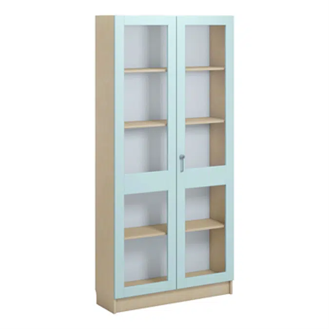 Norden material cabinet 2 solida glas B100xD32xH210 birch