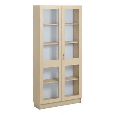 Norden material cabinet 2 solida glas B100xD32xH210 birch