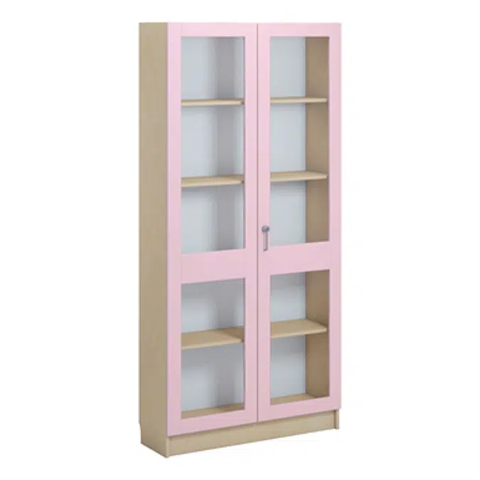 Norden material cabinet 2 solida glas B100xD32xH210 birch