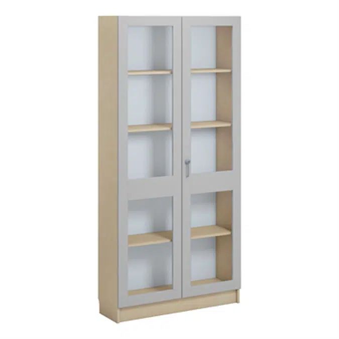 Norden material cabinet 2 solida glas B100xD32xH210 birch
