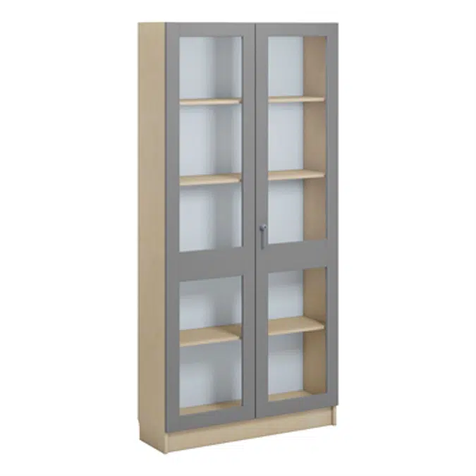Norden material cabinet 2 solida glas B100xD32xH210 birch