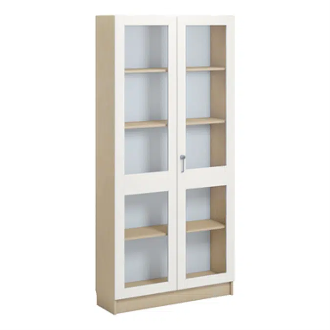 Norden material cabinet 2 solida glas B100xD32xH210 birch