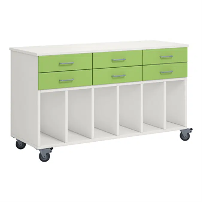 Norden pupil trolley w/ wheel B120xD45xH72 white