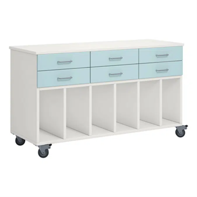 Norden pupil trolley w/ wheel B120xD45xH72 white