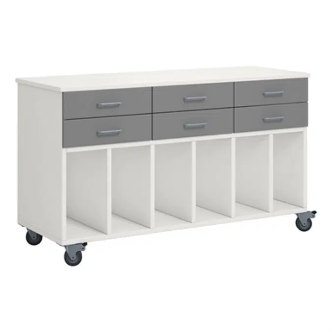 Norden pupil trolley w/ wheel B120xD45xH72 white